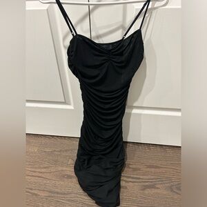 Wilfred Black Ruched Bodycon Dress